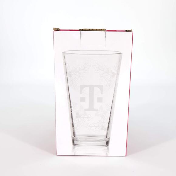 Set Of 2 T-Mobile Tuesdays Frosted Etched Holiday Collectible Glasses 16 oz NIB - Picture 2 of 14